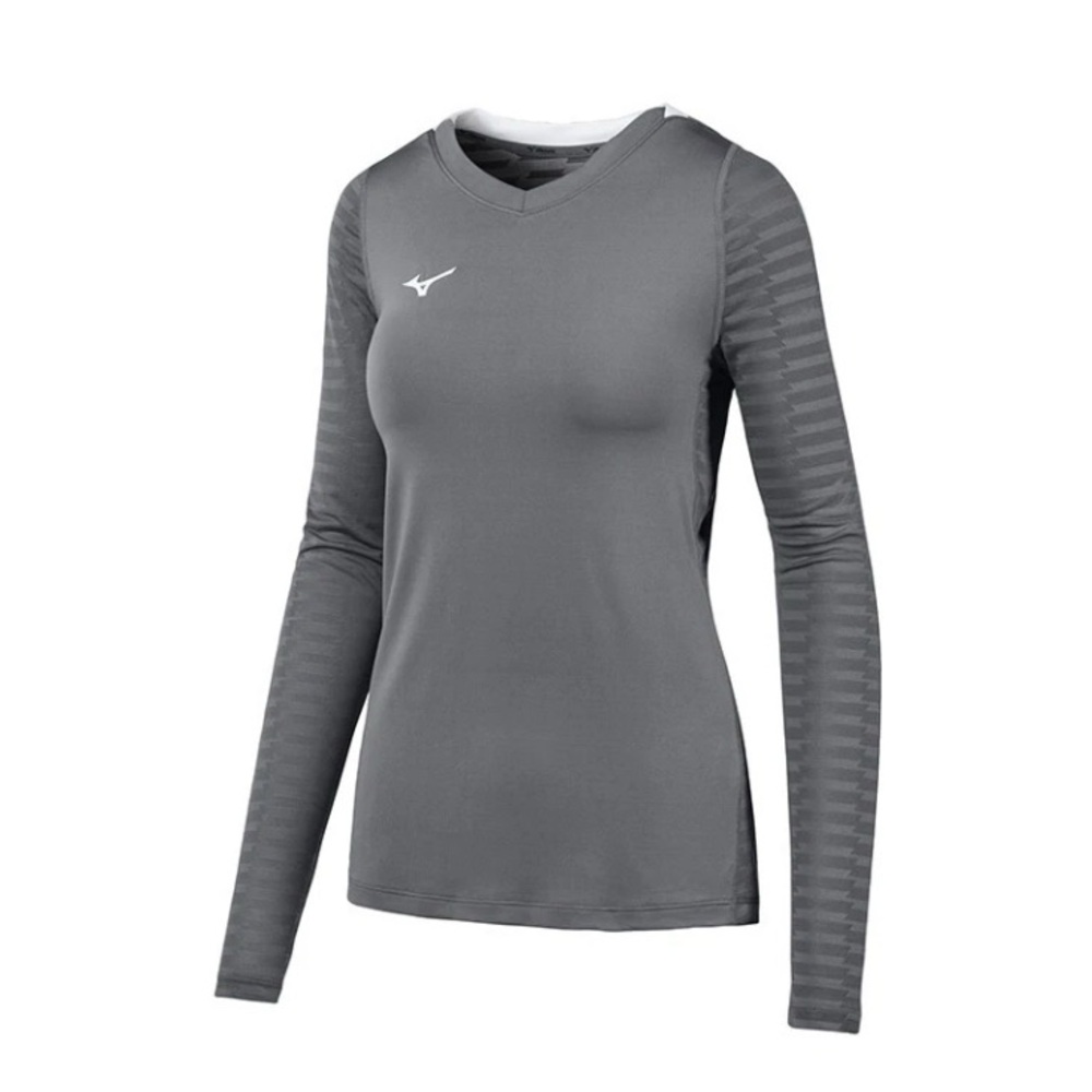 NWT Mizuno Women's Gray Long Sleeve Athletic‎ Jersey - Small